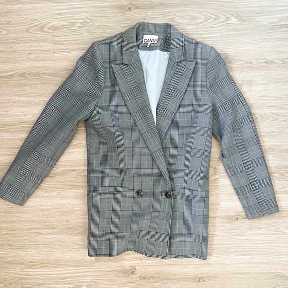 Ganni Blue Merkel Blazer Jacket - Picture 2 of 4